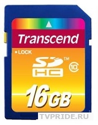 Карта памяти SD 16Gb Transcend. Class 10 UHS-I