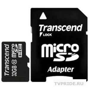 Карта памяти MicroSD 32Gb Transcend class 10
