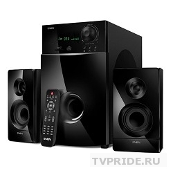 SVEN MS-2100, черный 2.1, 50Вт2х15Вт, FM-тюнер, USB/SD, дисплей, ПДУ