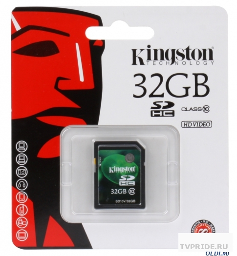 Карта памяти SD 32Gb Kingston Class 10
