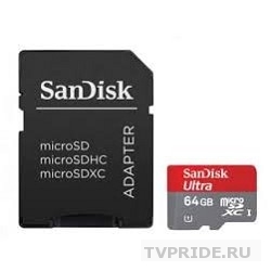 Карта памяти MicroSD 64Gb SanDisk Class 10 UHS-I
