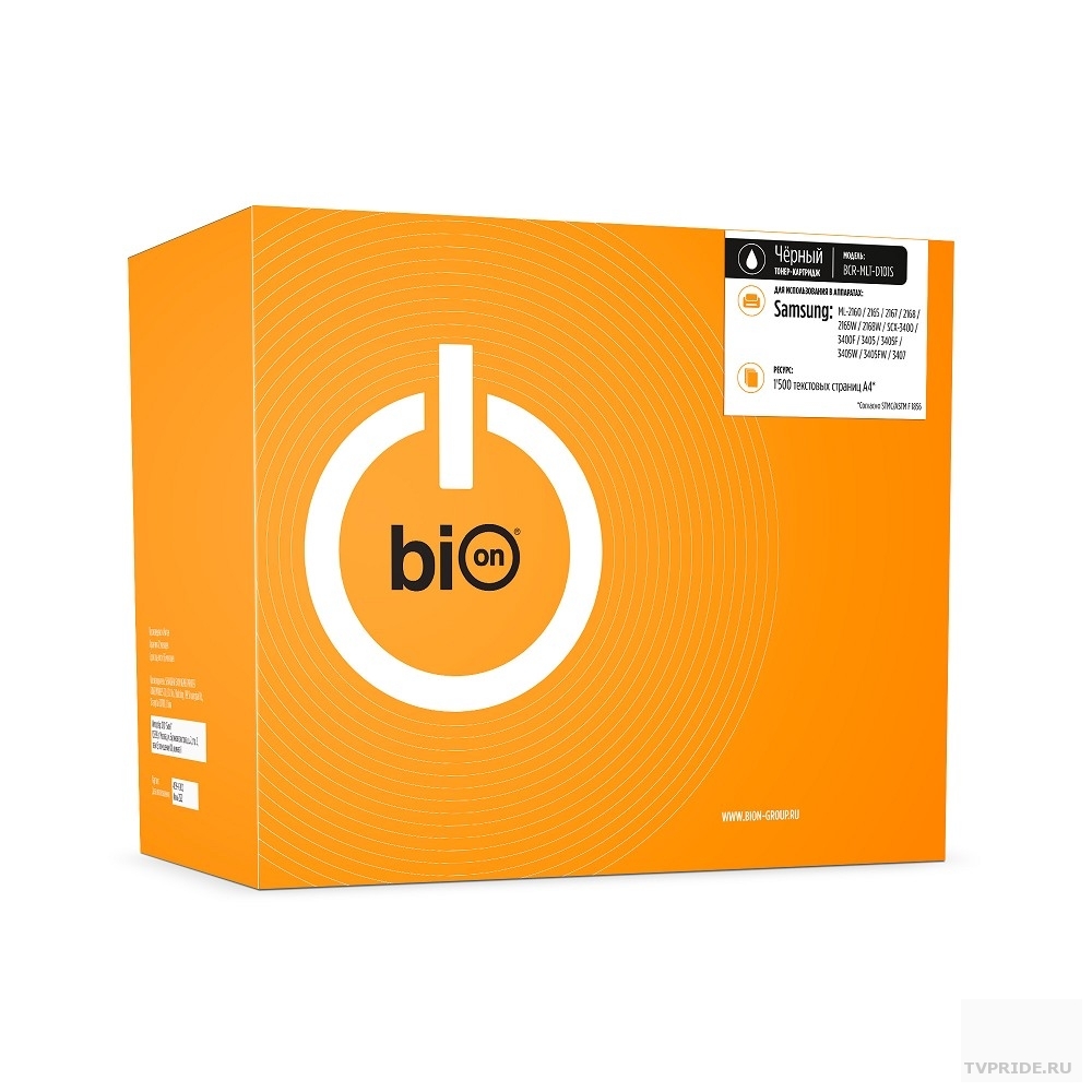 Bion MLT-D101S Картридж для Samsung ML-2160/2165/2167/2168/2165W/2168W/SCX-3400/3400F/3405/3405F/34