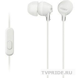 Наушники SONY MDR-EX15AP, белый с микрофоном