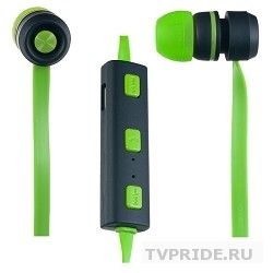 Наушники Perfeo PF-BTS вставн. bluetooth микроф. зелёные/чёрные