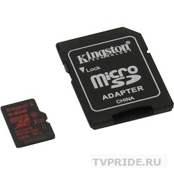 Карта памяти MicroSD 64Gb Kingston Go Plus U3 170/70 для 4K видео