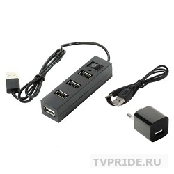 Концентратор USB HUB ORIENT TA-400PSN, 4 Ports БП 220В