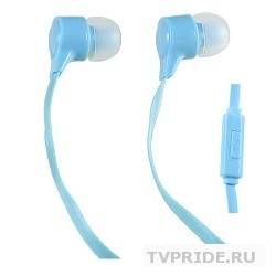 Наушники Perfeo канальные c микрофоном HANDY голубые