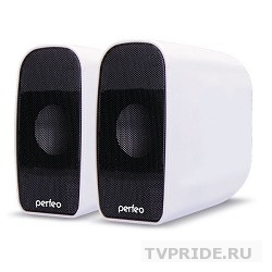 Колонки Perfeo "Rondo" 2.0, 2х3 Вт RMS, бел, USB