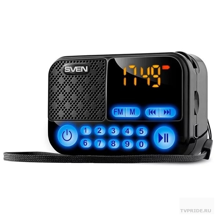 Колонка портативная SVEN PS-25 BT, 3 Вт, FM-тюнер, LED-дисплей,