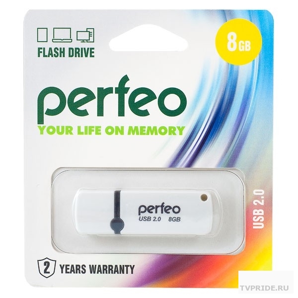 Perfeo USB Drive 8GB C07 White PF-C07W008