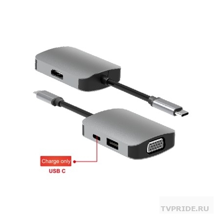 Док-станция для ноутбука USB Type-C 1xHDMI A , 1x VGA, 1x USB