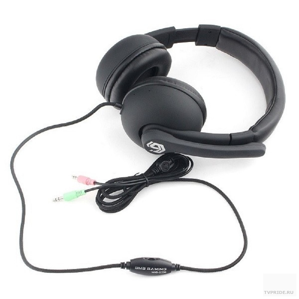 Наушники Gembird MHS-G220, код "Printbar", черный, soft touch,регулировка громкости, каб 2м