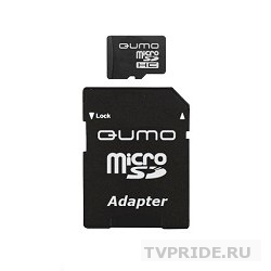 Micro SecureDigital 8Gb QUMO QM8GMICSDHC10 MicroSDHC Class 10, SD adapter