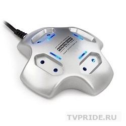 PowerCube Настольный удлинитель mini, 4 розетки, серебро, 1.8 м PCM-4S