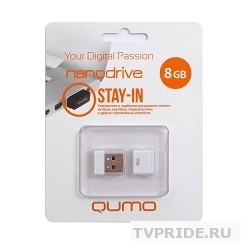 USB 2.0 QUMO 8GB NANO QM8GUD-NANO-W White