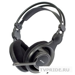 A4Tech HS-100, черные/серый Гарнитура, мониторные, 20 - 20000Гц, длина шнура 2м
