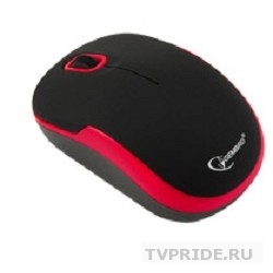 Gembird MUSW-200 Black-Red USB Мышь беспроводная, soft touch, 2кн.колесо-кнопка, 2.4ГГц 