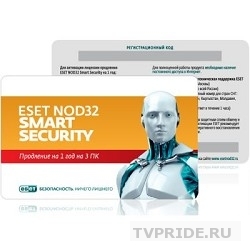 NOD32-ESS-1220CARD3-1-1 ESET NOD32 Smart Security  расширенный функционал - универсальная электронная лицензия на 1 год на 3ПК или продление на 20 месяцев аналог/замена 1409263