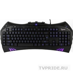 Keyboard Gembird KB-G100L USB Black, синяя подсветка символов, создание макросов