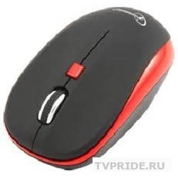 Gembird MUSW-215R черн/красн Мышь беспров., soft touch, 3кн.колесо-кнопка, 2.4ГГц, 1600 dpi