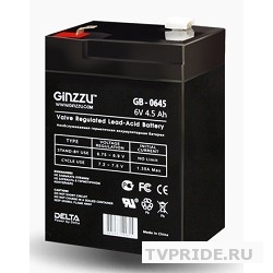 Ginzzu Батарея GB-0645 свинцово-кислотный, необслуживаемый, технология AGM, 6В / 4.5Ач