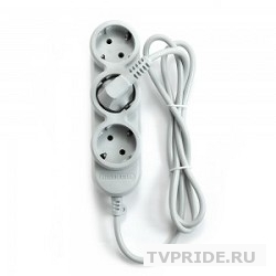 PowerCube Удлинитель бытовой PC-Y-4-32-1,5 10А, 1,5м, 3 роз.с/з2 роз.б/з,2200Вт, 0,75мм2