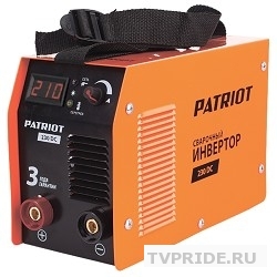 PATRIOT 230DC MMA Аппарат сварочный 605302520 Вход.напр. 140-240V, ток мин/макс 20/200A, ПВ при макс. токе 6040°C, диам.электрода 1.6/5,0мм, Потреб.мощн. 6.3KW/8.2KVA, Вес 5,1кг