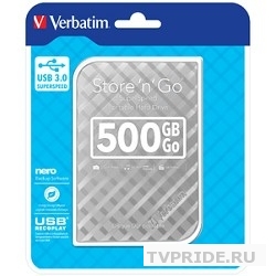 Verbatim Portable HDD 500Gb Store"n"Go USB3.0, 2.5" 53196 Silver