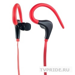 Perfeo F-FNS-RED/BLK наушники внутриканальные с креплением за ухом спортивные FITNESS красные/чёрные
