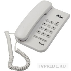 RITMIX RT-320 white проводной телефон повторный набор номера, настенная установка, регулятор громкости звонка