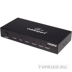 Gembird DSP-4PH4-02 Разветвитель HDMI Cablexpert, HD19F/4x19F, 1 компьютер  4 монитора, Full-HD, 3D, 1.4v