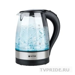 VITEK VT-7008TR Чайник, 2200Вт, черый 1.7 л., материал корпуса стекло.