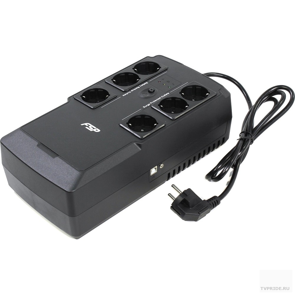 FSP AGA600 PPF3602101 Off-Line, 600VA/360W, Schuko6, USB,Black
