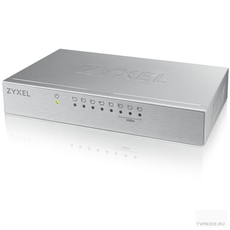 ZYXEL ES-108AV3-EU0101F Коммутатор ES-108A v3, 8 портов 100 Мбит/с, настольный, металлический корпус