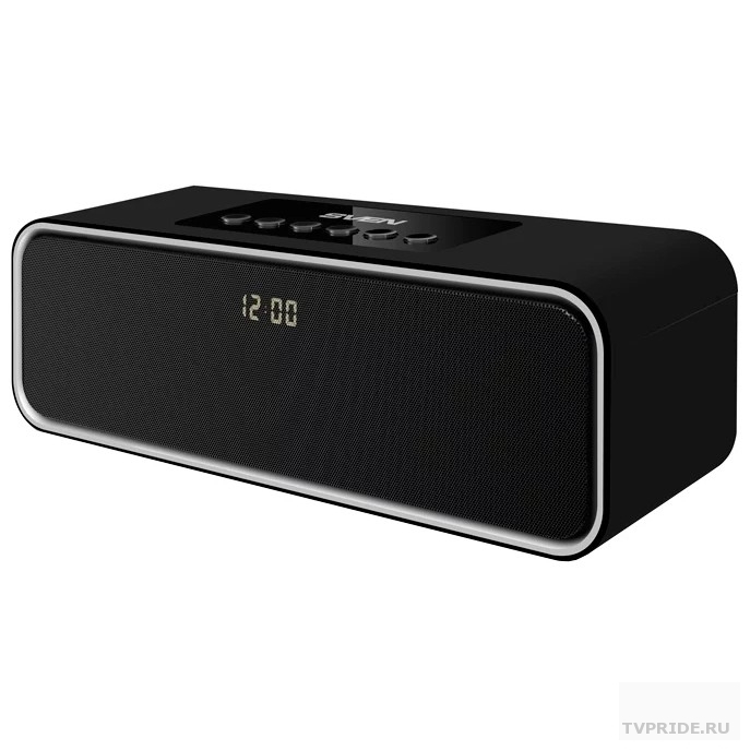 SVEN PS-175, черный 10 Вт, Bluetooth, FM, USB, microSD, LED-дисплей, часы, 2000мАч
