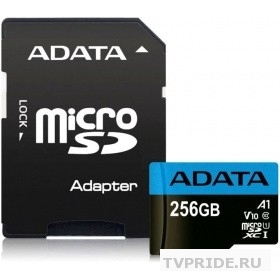 Micro SecureDigital 256Gb A-Data AUSDX256GUICL10A1-RA1 MicroSDXC Class 10 UHS-I, SD adapter