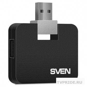 Sven HB-677 USB-концентратор, black USB 2.0, 4 порта, без кабеля, блистер