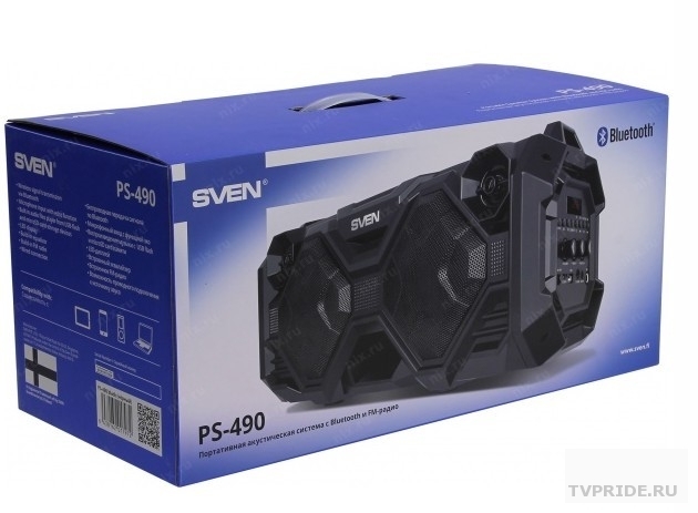 SVEN PS-490 черный 36 Вт, Bluetooth, FM, USB, microSD