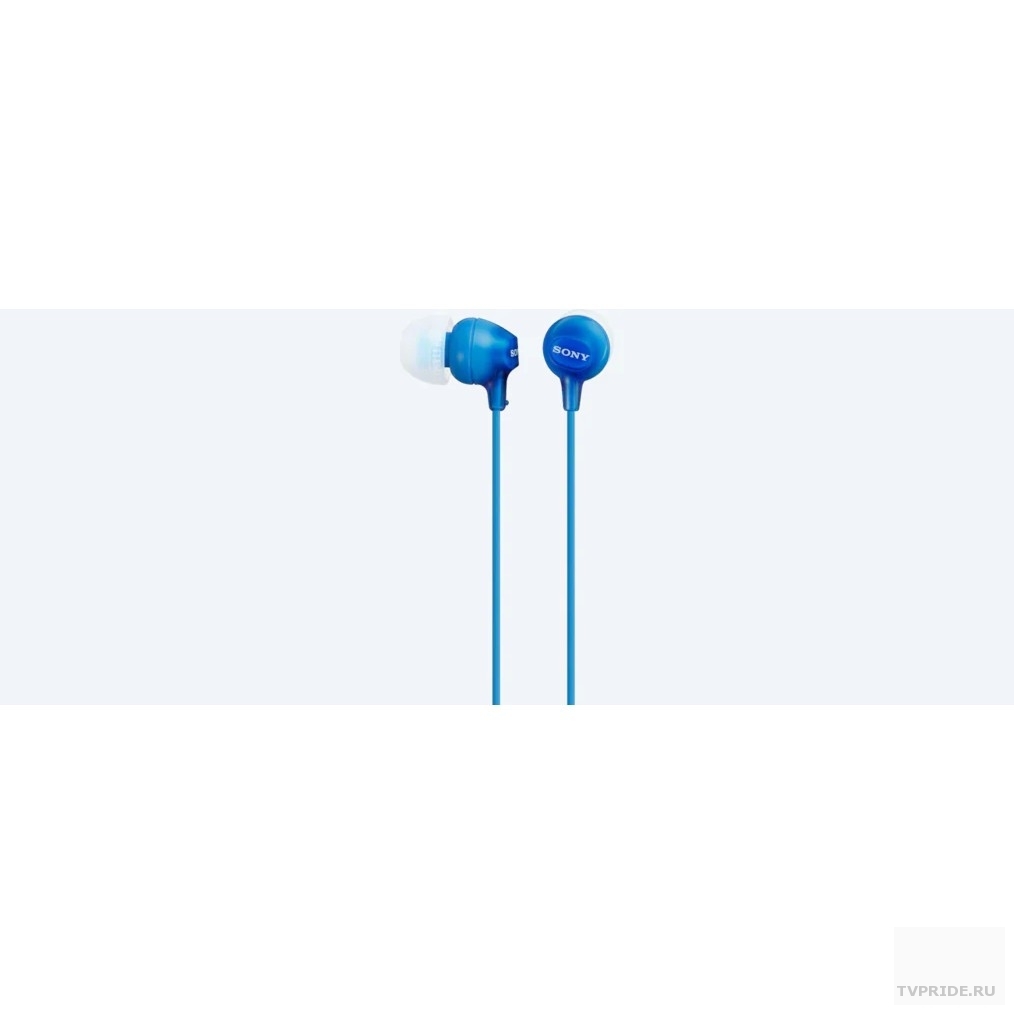 Наушники вкладыши Sony MDR-EX15LP 1.2м голубой проводные в ушной раковине