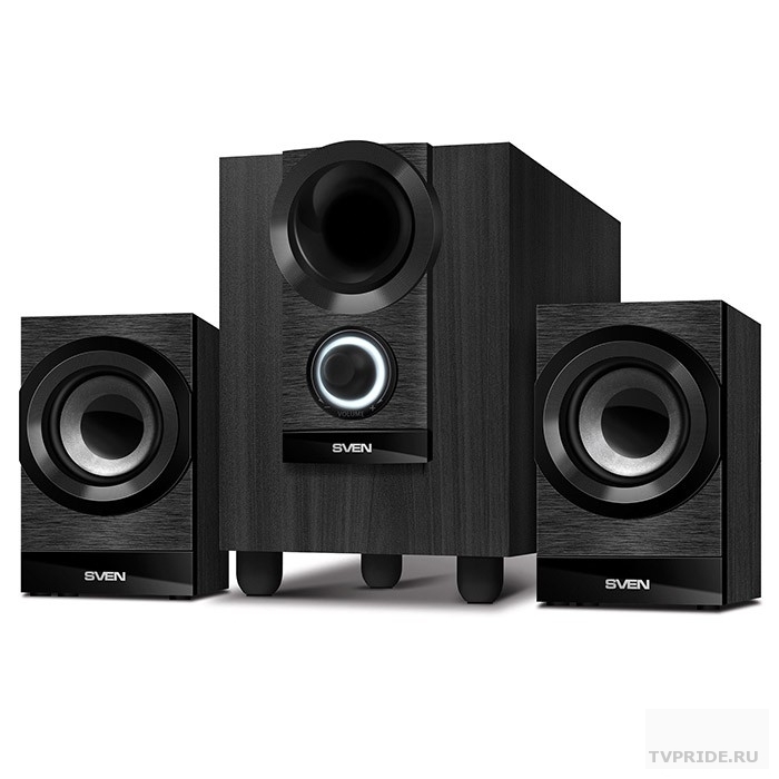 SVEN MS-150, чёрный акустическая система 2.1, мощностьRMS 8 Вт 2х3.5 Вт
