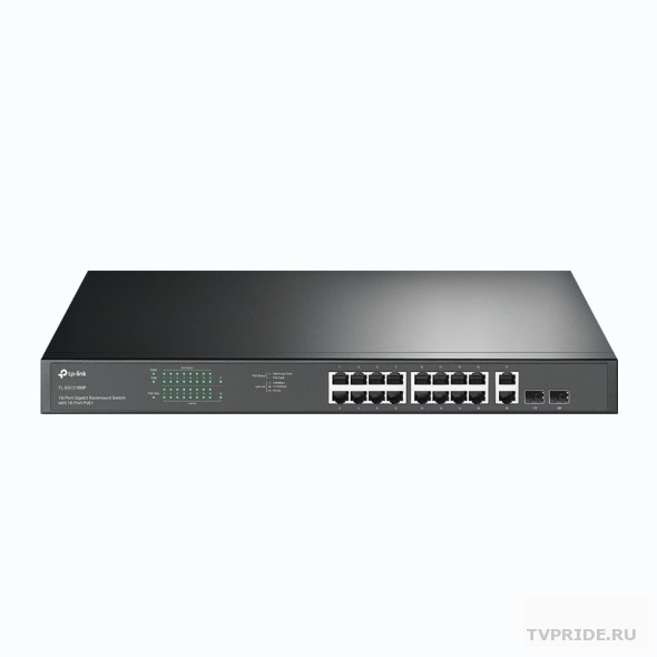 TP-Link TL-SG1218MP Коммутатор с 16 гигабитными портами PoE и 2 комбинированными портами RJ45/SFP