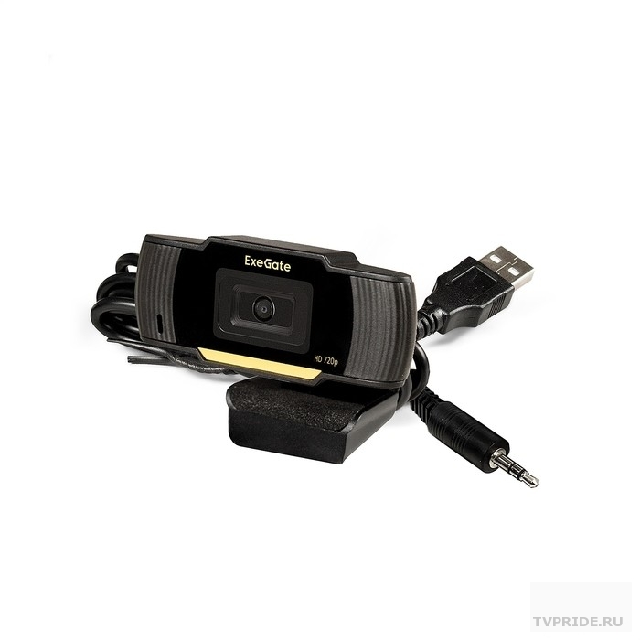 Exegate EX286181RUS Веб-камера ExeGate GoldenEye C270 HD матрица 1/3" 1 Мп, 1280х720, 720P,USB3.5 mm Jack, 30fps, микро. с шумоподавлением, фикс. фокус,крепление, кабель 1,5 м, Win Vista/7/8/10