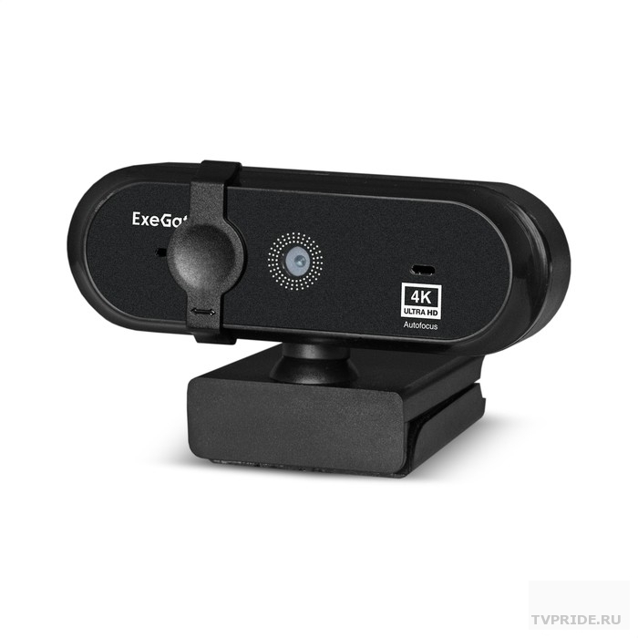 Exegate EX287383RUS Веб-камера ExeGateStream HD 4000 4K UHD T-Tripod матрица 1/3" 8 Мп, 3840x2160, 32fps, 4-линзовый объектив стекло, автофокус, шторка, USB, микрофон с шумоподавлением, поворотное