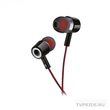 Perfeo наушники внутриканальные MILD черные черно-красный тканевый провод PFA4481