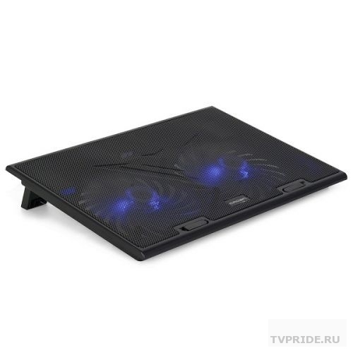CROWN Подставка для ноутбука CMLS-401 до 17" ШГВ 39027027 мм. , кулеры 2D15020 мм, синяя подсветка, 3 уровня наклона