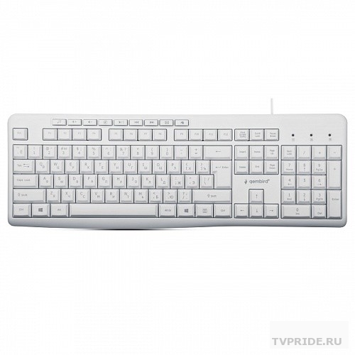 Клавиатура Gembird KB-8430M,USB, белый, 113 клавиш, 9 кнопок управления мультимедиая, кабель 1,5м