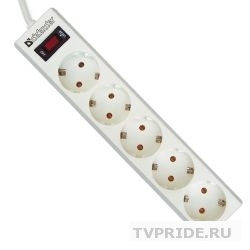 Defender Фильтр ES, 1.8м, 5 розеток белый 99481