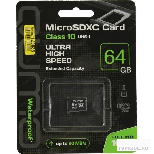 Micro SecureDigital 64Gb QUMO QM64GMICSDXC10U1NA MicroSDXC Class 10 UHS-I