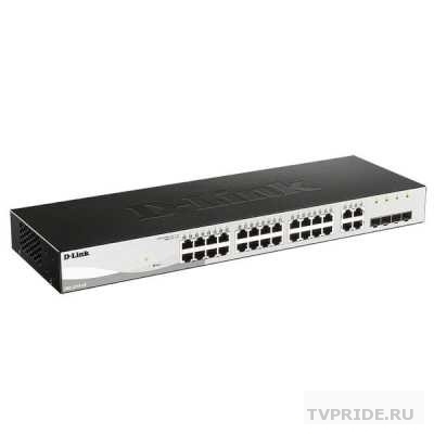 D-Link DGS-1210-28/F3A Настраиваемый L2 коммутатор с 24 портами 10/100/1000Base-T и 4 комбо-портами 100/1000Base-T/SFP