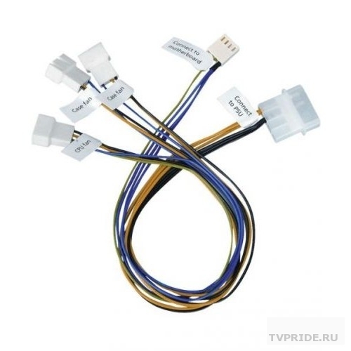 Procase CBL-1TO3-PWM Кабель разветвитель на 3 PWM вентилятора, 450 мм 34pin to fan  1Molex to PSU  14pin to MB